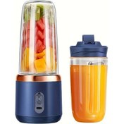 Resim Sunshine022 Blue 1 Adet Taşınabilir Blender Usb Ve Pil İle Çift Şarj Meyve Sebze Smoothie 