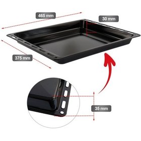 Resim Emaye Fırın Tepsisi 465x375x30mm Bsch Smns Proflo İle Uyumlu 