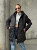 Resim Kadın Kapitone Şişme Mont Siyah 