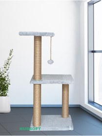 Resim Nursoft Üçlü Gri Stepli Kedi Tırmalama Tahtası 