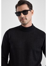 Resim Süvari Siyah Regular Yarım Balıkçı Yaka Kazak Tr2013700500-s09 
