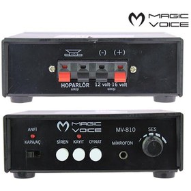 Resim MagicVoice Mv-810 Mini Kayıt Siren Mıknatıslı 3.5mm Mikrofon Girişli Pazarcı Anfi 