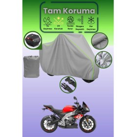 Resim Dokaca Neo Gri Neon Fitilli Arka Çanta Uyumlu Aprilia Tuono 660 Uyumlu Motor Brandası, Koruyucu Örtü 