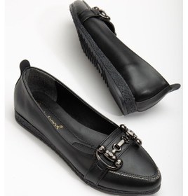 Resim Cilt Tokalı Termo Taban Siyah Kadın Babet-2704-siyah Siyah 