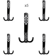 Resim ARON Kristal Portmanto Vestiyer Askılığı Büyük Mat Siyah 5 Adet 