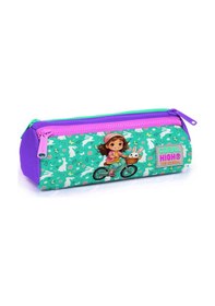 Resim Coral High Kids Mor Pembe Bisikletli Kız Desenli Üç Bölmeli Kalem Çantası 22147 Mor - Pembe 