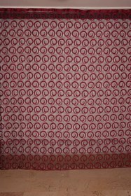 Resim VAKKO MODEL BORDO RENK İP PERDE HAZIR DÜĞMELERİ DİKİLMİŞ İP PERDE 300 * 270 cm 