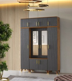 Resim Doru Mdf Portmanto Antrasit - Ceviz 