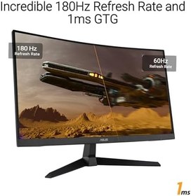 Resim Asus TUF Gaming VG27VQ3B 27" 1ms 180Hz FreeSync Adaptive Sync Curved VA FHD Gaming (Oyuncu) Monitör 