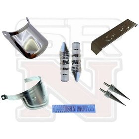 Resim Cg Çita Modifiye Nikel Set - Arka Tozluk Elcik Far Kaşı Ayyıldız Egzoz Şapkası 2 Adet Sivri Vida 