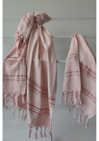 Resim %100 Pamuk Peştemal Saç Havlusu Takımı-plaj Havlusu Seti Yavruagzı Yavruağzı 