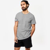 Resim Erkek Gri Spor Tişörtü 100 Sportee - Pilates, Hafif Antrenman 