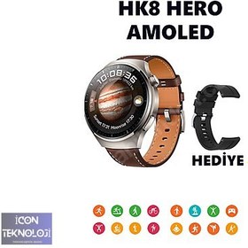 Resim HK8 Hero Yuvarlak Akıllı Saat 320x240 Hd Tüm Telefonlara Uyumlu 