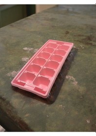 Resim Mybru Pembe Sert Plastik 12 Hazneli Kare Buz Kalıbı Pembe 