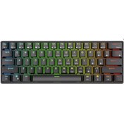 Resim Royal Kludge RK61 RK61SM-BLAC-H %60 Kablosuz Us Gaming Klavye 