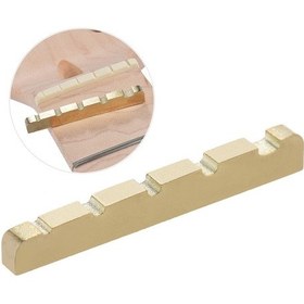 Resim Jeemson 5 Tel Elektro Bas Gitarı Bakır Tel Bağı - 45x3.5x6-5mm, Parlak Altın Rengi, Ses Kalitesi Ve Kalite İle Basınızı Yükseltin 