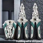 Resim Elektrikçiler için 1 Adet Çok Fonksiyonlu Katlanabilir Tel Soyucu Aracı - Tırtıklı Kenarlı Kompakt Tasarım, Dayanıklı Metal Yapı, Tellere Soyma, Kesme, Boruların Bükülmesi ve Terminallerin Sıkılması İçin İdeal, Ev ve İnşaat Kullanımı İçin Mükemmel, Tel Soyucu 