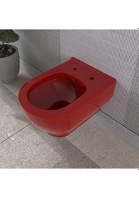 Resim Lucco Garcia 53 CM Kanalsız Asma Klozet Kırmızı 