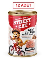 Resim Street Cat Chunks İn Jelly Somonlu Kedi Konserve 400gr 12li 