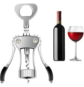 Resim Şarap Şişesi Açacağı, Kanatlı Lüks Mantar Çekmece, Çinko Alaşımlı Dayanıklı Şarap Açacağı, Ev Mutfağı, Restoran ve Bar Için Profesyonel Şarap Anahtarı 