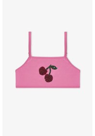 Resim Penti Açık Pembe Kız Çocuk Cherry Halter Bikini Takımı 