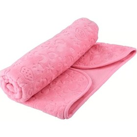Resim Pembe Bebek Çocuk Battaniyesi Kabartmalı Yumuşak İnce Mevsimlik 90 x 110 CM Örtü Pembe 