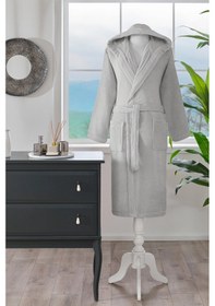 Resim Özdilek Woven Kapüşonlu Bornoz Gri 