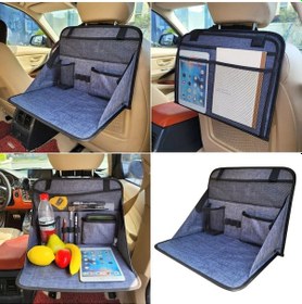 Resim Oto Araba Koltuk Arkası Eşya Düzenleyici Organizatör Katlanır Ve Masa Olma Özelliği Çok Amaçlı 