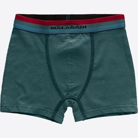 Resim Malabadi Erkek Çocuk Yeşil 3 Lü Paket Pamuk Elastan Boxer 208 