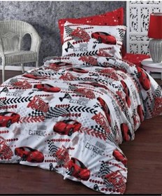 Resim Tek Kişilik Çocuk Nevresim Takımı Araba Kırmızı 