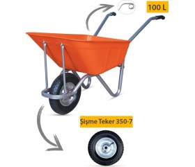 Resim Kanat Megaplast El Arabası -100 Litre 