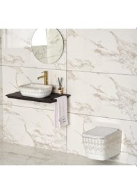 Resim Et-y7032bk Asma Klozet Beyaz & Altın 