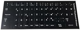 Resim 10 Adet Türkçe F Klavye Etiketi Laptop Pc Sticker Kaliteli PvcKeyboard Sticker PVC Harf Çıkartmaları Siyah 