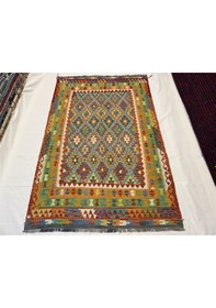 Resim El Dokuma Afgan Kilim 100% Yün Harıka Desenlı Kök Boya Yeni Model Çok Renkli 