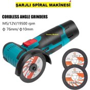 Resim 20W Şarjlı Avuç Içi Spiral Taşlama Seti, 2 Yıl Garanti 