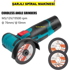 Resim 20W Şarjlı Avuç Içi Spiral Taşlama Seti, 2 Yıl Garanti 