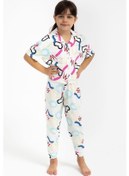 Resim Roly Poly 2786 Garson Love Krem Kız Çocuk Gömlek Pijama Takımı 