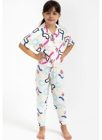 Resim Roly Poly 2786 Garson Love Krem Kız Çocuk Gömlek Pijama Takımı 