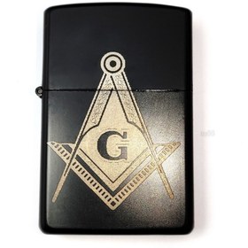 Resim Genel Markalar Mason Masonic G Gönye Pergel Benzinli Siyah Çakmak Silinmez Kazıma Resimli 