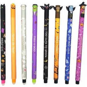 Resim 8 adet Silinebilir Kalem Seti, 0.7mm Dolum, Cadılar Bayramı Serisi, Ofis Malzemeleri, Yazma Araçları, Tatil ve Doğum Günü Hediyeleri, Silinebilir, Silgi İçerir, Değiştirilebilir Dolum, Silinebilir Jel Kalemler 
