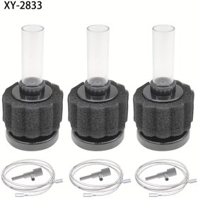 Resim Kristal Net Su için 3 Adet Akvaryum Biyo Sünger Filtreleri - Balıklar İçin Güvenli, Temizlemesi Kolay, Hava Hortumu Dahil, 75.71-227.12 Litre Tanklara Uygun, Faydalı Bakterilerle Siyah Köpük Filtreler, Karides ve Betta Tankları İçin Sessiz Çalışma, Akvaryum Filtresi 