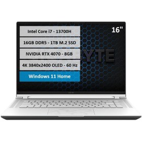 Resim Gigabyte AERO 16 OLED BSF-73EE994SO i7-13700H 16 GB 1 TB SSD 8 GB RTX4070 16" W11H Dizüstü Bilgisayar 