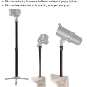 Resim Tenfowee Ayarlanabilir Alüminyum Tripod Uzatma Çubuğu - 33-60cm Kamera Aksesuarı Siyah 