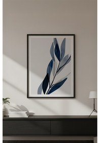 Resim Huhuli Ahşap Siyah Çerçeveli Soyut Çiçek Desenli Tablo Huhu620 