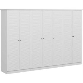 Resim Kale 7 Kapaklı 2ç Taçlı Dolap Beyaz Mebran Panjur Beyaz 190cm Beyaz 