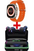 Resim GAMER ® Gs8 Watch 8 Ultra Akıllı Saat Turuncu Watch E10 Bluetooth Kulaklık Hediye 