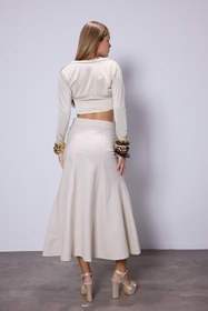 Resim Meggy Krem Rengi Bolero - STANDART 
