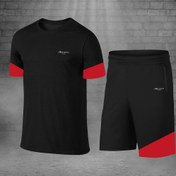 Resim POSEIDONSTORM Erkek Siyah Dri-Fit Kumaş Fit Yuvarlak Yaka Kısa Kol Tişört Şort Alt Üst Spor Set (S -3XL) 
