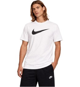 Resim Nike Sportswear Futura Swoosh Logo Tee White T Shirt Unisex Baskılı Tişört Beyaz 