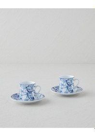 Resim English Home Liana Porselen 4 Parça 2 Kişilik Kahve Fincan Takımı 80 Ml Lacivert-beyaz Lacivert-beyaz 